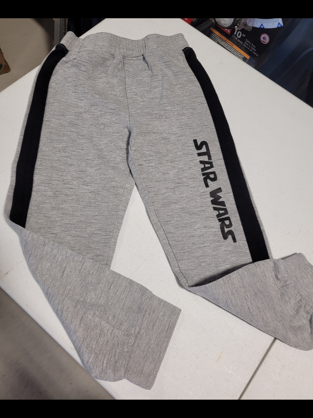 Star Wars Kids Light Gray Joggers with Black Side Stripes